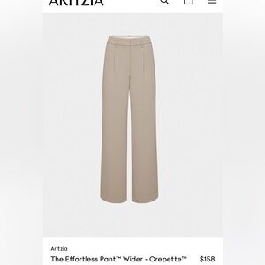 ARITZIA EFFORTLESS PANT IN CREPETTE IN NOMAD TAUPE SIZE 0